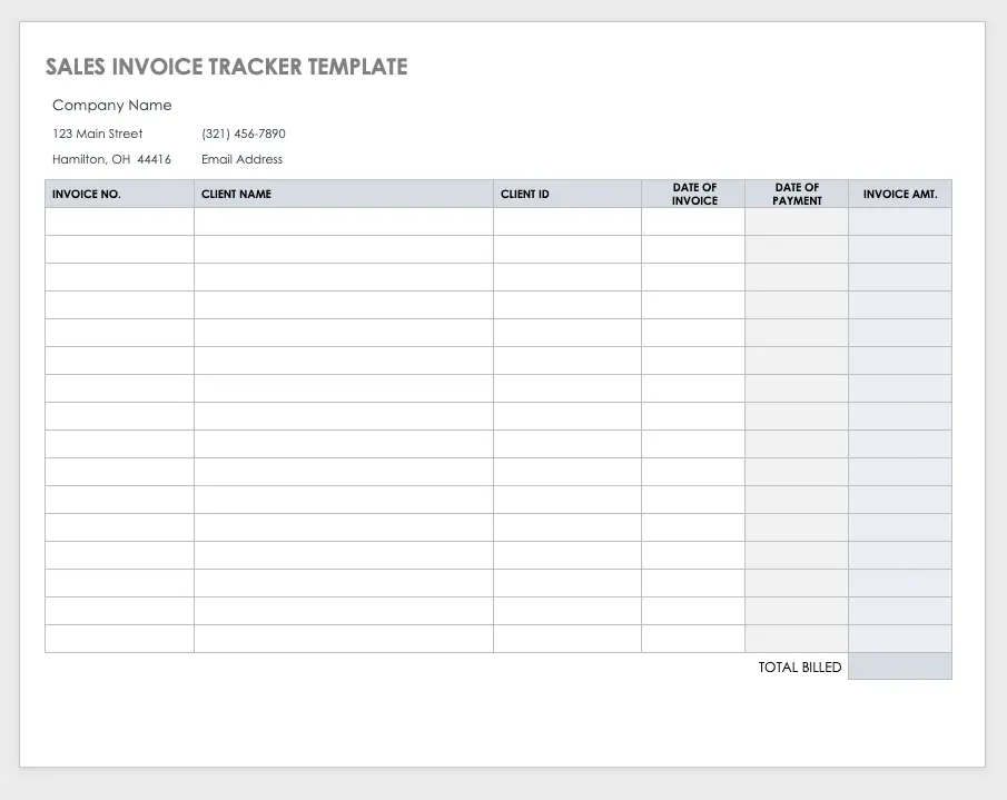 Sales Invoice Template